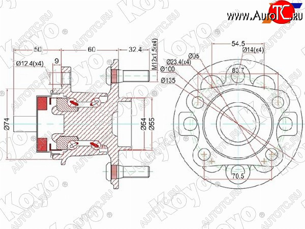 9 549 р. Ступичный узел задн. TOYOTA VITZ KSP90,NCP9#,SCP90RACTIS NCP10#,SCP100BELTA #SP92 05- (с ABS) KOYO 3DACF026F-24HS  с доставкой в г. Воронеж