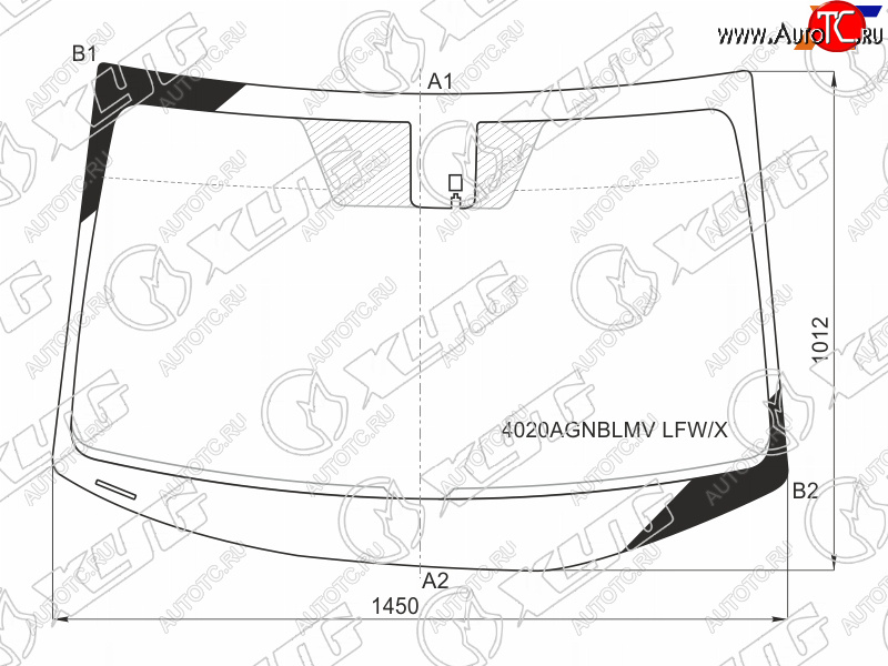 7 399 р. Стекло лобовое (Датчик дождя) XYG  Honda Accord  9 CR (2013-2020) седан дорестайлинг, седан рестайлинг  с доставкой в г. Воронеж