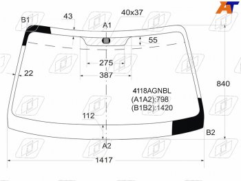5 649 р. Стекло лобовое (Сборка Россия) Hyundai Accent 99-12  Verna 00-06  ТагАЗ Accent 99-12               FUYAO 4118AGNBL  с доставкой в г. Воронеж. Увеличить фотографию 1