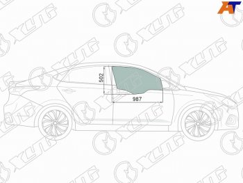 2 539 р. Стекло боковое опускное (Спереди Справа Цвет зеленый Крепления) Hyundai Solaris 17-20  Accent 17 XYG 4168RGNS4FD FD/RH  с доставкой в г. Воронеж. Увеличить фотографию 1