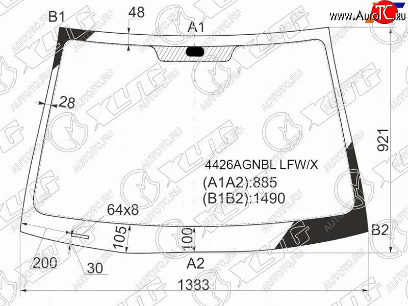 4 999 р. Стекло лобовое Kia Rio 05-09 XYG 4426AGNBL LFW/X  с доставкой в г. Воронеж