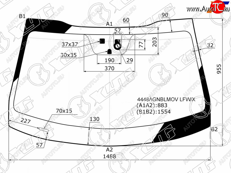 6 549 р. Стекло лобовое (Датчик дождя Место под датчик запотевания) Kia Optima 16-21 XYG 4448AGNBLMOV LFW/X  с доставкой в г. Воронеж
