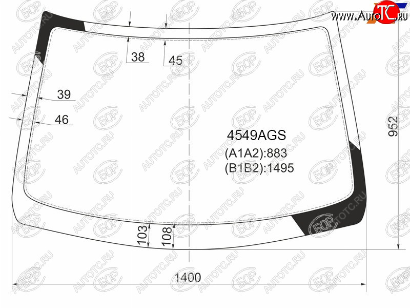 5 899 р. Стекло лобовое LADA Kalina 04-13  Kalina Sport 08-14 BOR 4549AGS  с доставкой в г. Воронеж