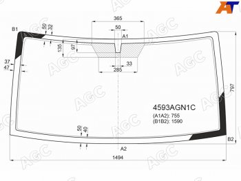 7 299 р. Стекло лобовое УАЗ Патриот 14-  Патриот Пикап 14- AGC 4593AGN1C  с доставкой в г. Воронеж. Увеличить фотографию 1