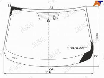 13 249 р. Стекло лобовое (Датчик дождя Молдинг) Mazda 6 17- AGC 5180AGAMW6T  с доставкой в г. Воронеж. Увеличить фотографию 1