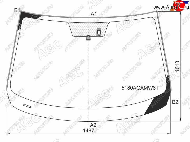 13 249 р. Стекло лобовое (Датчик дождя Молдинг) Mazda 6 17- AGC 5180AGAMW6T  с доставкой в г. Воронеж