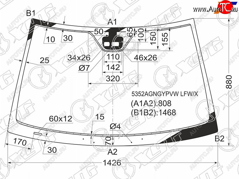 7 799 р. Стекло лобовое (Датчик дождя Раздельный датчик дождя 2D CPE) Mercedes-Benz C-Class 00-08 XYG 5352AGNGYPVW LFW/X  с доставкой в г. Воронеж