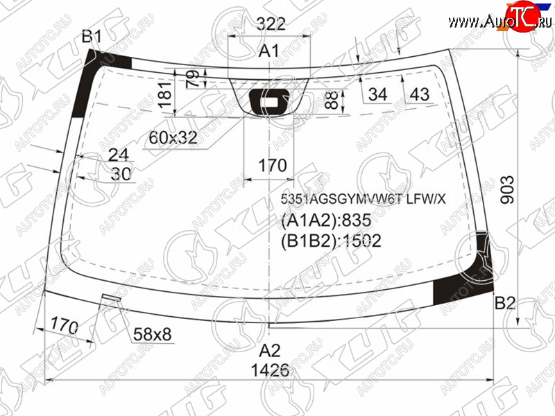 8 899 р. Стекло лобовое (Датчик дождя) XYG  Mercedes-Benz C-Class ( W203,  S203) (2000-2008) дорестайлинг седан, дорестайлинг универсал, рестайлинг седан, рестайлинг универсал  с доставкой в г. Воронеж