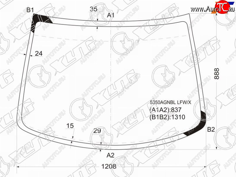 4 599 р. Стекло лобовое Smart Fortwo 98-07 XYG 5350AGNBL LFW/X  с доставкой в г. Воронеж