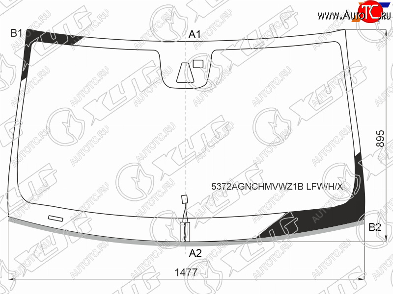 11 399 р. Стекло лобовое (Обогрев щеток Камера Датчик дождя Молдинг) Mercedes-Benz CLS-Class 10-14 XYG 5372AGNCHMVWZ1B LFW/H/X  с доставкой в г. Воронеж
