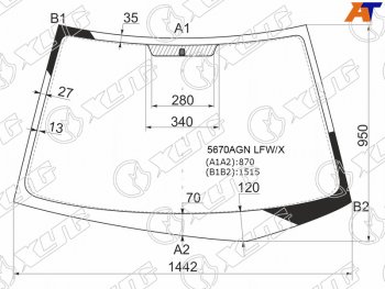 5 899 р. Стекло лобовое Mitsubishi Lancer 02-10  Lancer Evolution 01-08 XYG 5670AGN LFW/X  с доставкой в г. Воронеж. Увеличить фотографию 1