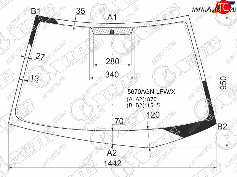 5 899 р. Стекло лобовое Mitsubishi Lancer 02-10  Lancer Evolution 01-08 XYG 5670AGN LFW/X  с доставкой в г. Воронеж