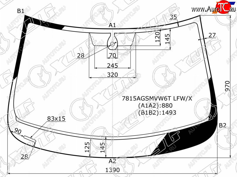 6 349 р. Стекло лобовое (Датчик дождя Круглый датчик дождя) XYG Volkswagen Polo Mk6 лифтбек (2020-2022)  с доставкой в г. Воронеж