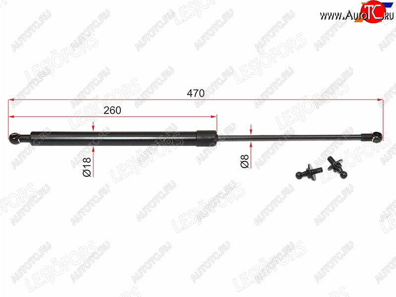 2 289 р. Упоры капота LESJOFORS LH=RH Toyota Land Cruiser Prado J120 (2002-2009)  с доставкой в г. Воронеж