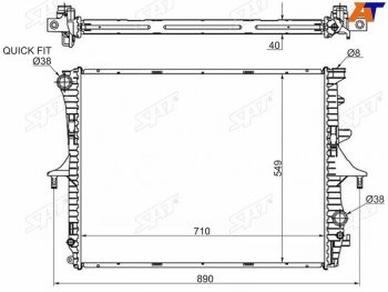 11 549 р. Радиатор охлаждающей жидкости SAT  Audi Q7  4L (2005-2015), Porsche Cayenne ( 955,  957) (2002-2010), Volkswagen Touareg  GP (2002-2010)  с доставкой в г. Воронеж. Увеличить фотографию 1