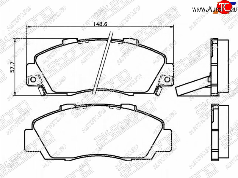 2 099 р. Колодки тормозные AKEBONO (передние) Honda Odyssey 1 (1994-1999)  с доставкой в г. Воронеж