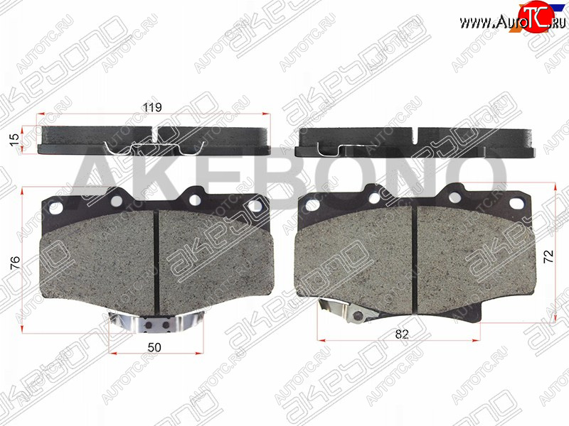 1 499 р. Колодки тормозные AKEBONO (передние) Toyota Land Cruiser 80 (1989-1997)  с доставкой в г. Воронеж