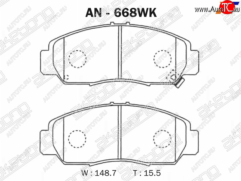 2 599 р. Колодки тормозные AKEBONO (передние) Honda Accord 8 CU седан дорестайлинг (2008-2011)  с доставкой в г. Воронеж