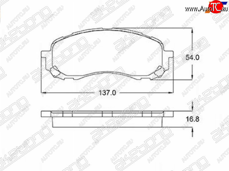 2 099 р. Колодки тормозные AKEBONO (передние)  Subaru Forester  SH (2008-2013)  с доставкой в г. Воронеж