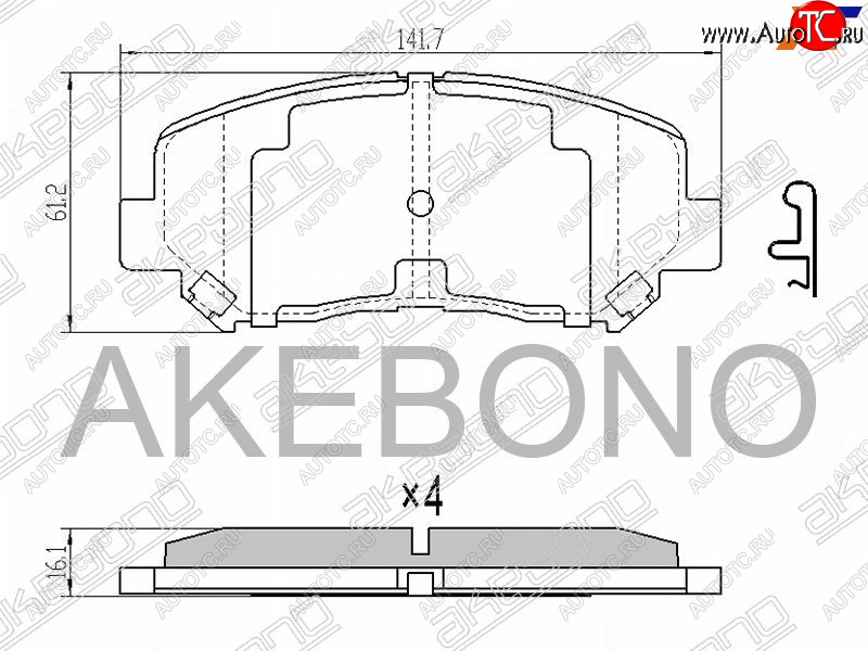 2 999 р. Колодки тормозные AKEBONO (передние) Mazda CX-5 KE дорестайлинг (2011-2014)  с доставкой в г. Воронеж