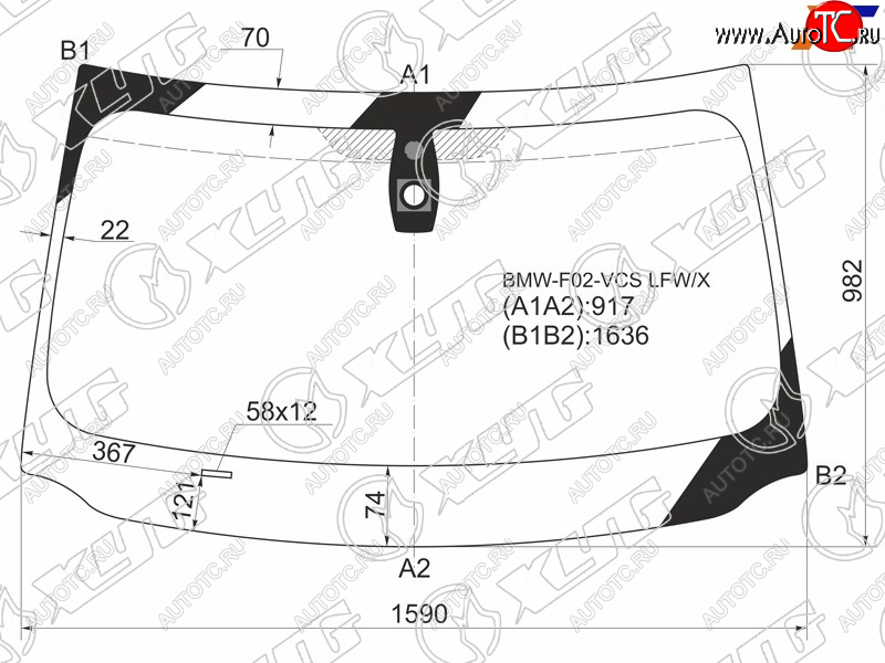 7 599 р. Стекло лобовое (Датчик дождя) XYG  BMW 7 серия  F01-F04 (2008-2015) седан  с доставкой в г. Воронеж