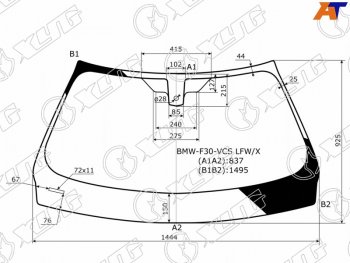 Стекло лобовое (Датчик дождя 4D SED5D WGN) XYG BMW 3 серия F31 универсал дорестайлинг (2012-2015)