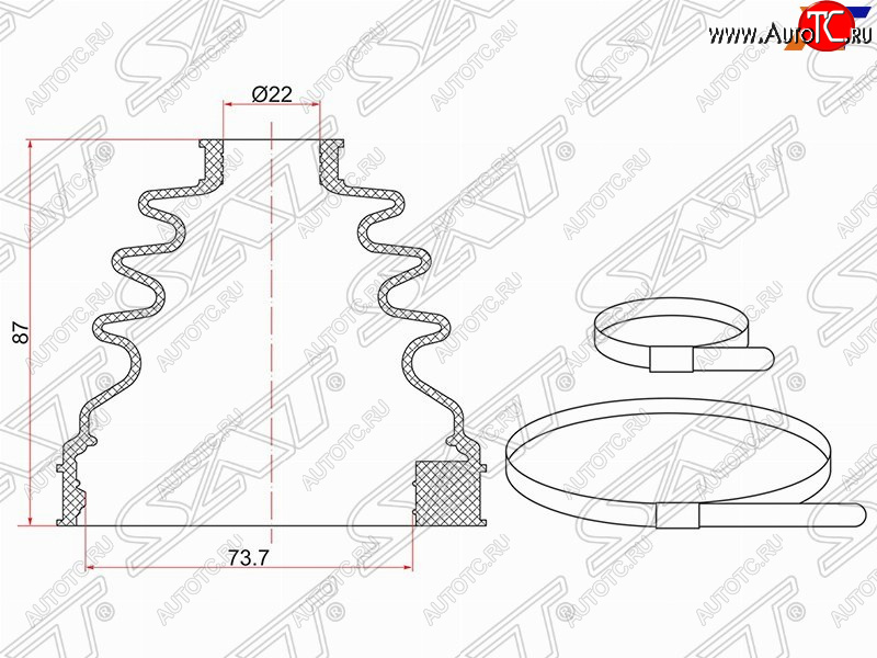 549 р. Пыльник ШРУСа (внутренний) SAT Nissan Almera Classic седан B10 (2006-2013)  с доставкой в г. Воронеж