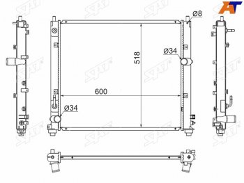 Радиатор SAT Cadillac STS седан рестайлинг (2008-2012)