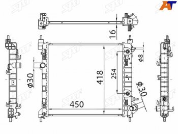 Радиатор охлаждающей жидкости SAT Chevrolet Spark M300 дорестайлинг (2010-2015)