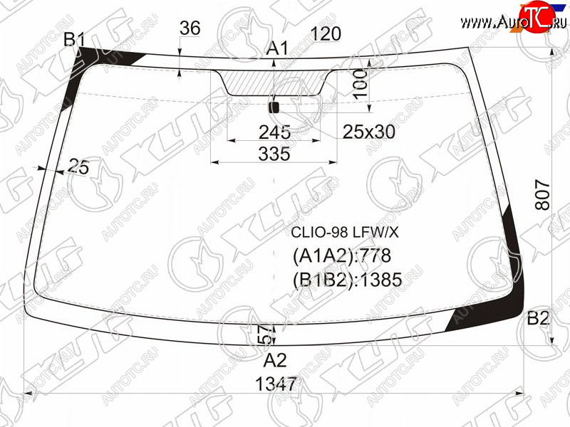 5 199 р. Стекло лобовое Renault Clio 98-09  Symbol 99-08 XYG CLIO-98 LFW/X  с доставкой в г. Воронеж