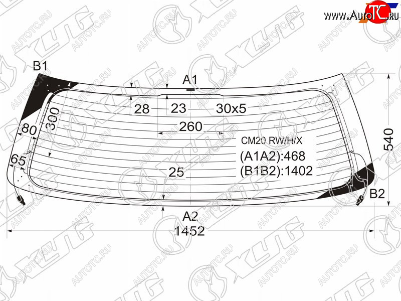 9 699 р. Стекло заднее (Цвет зеленый Обогрев) Toyota Avensis Verso 01-09  Ipsum (ACM20) 01-09  Picnic 01-0 XYG CM20 RW/H/X  с доставкой в г. Воронеж