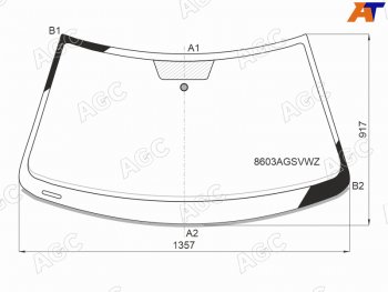 8 899 р. Стекло лобовое VOLKSWAGEN POLO V 35D HBK 09-4D SED 15-                                             AGC 8603AGSVWZ  с доставкой в г. Воронеж. Увеличить фотографию 1
