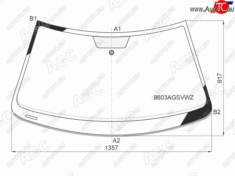 8 899 р. Стекло лобовое VOLKSWAGEN POLO V 35D HBK 09-4D SED 15-                                             AGC 8603AGSVWZ  с доставкой в г. Воронеж