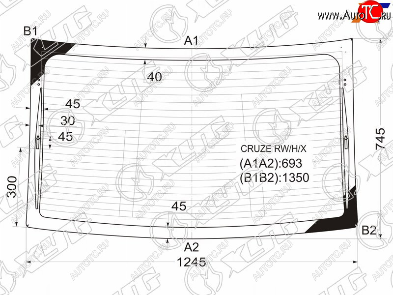7 399 р. Стекло заднее (Цвет зеленый Обогрев Антенна 4D SED) Chevrolet Cruze 09-15  Daewoo Lacetti 08-11 XYG CRUZE RW/H/X  с доставкой в г. Воронеж