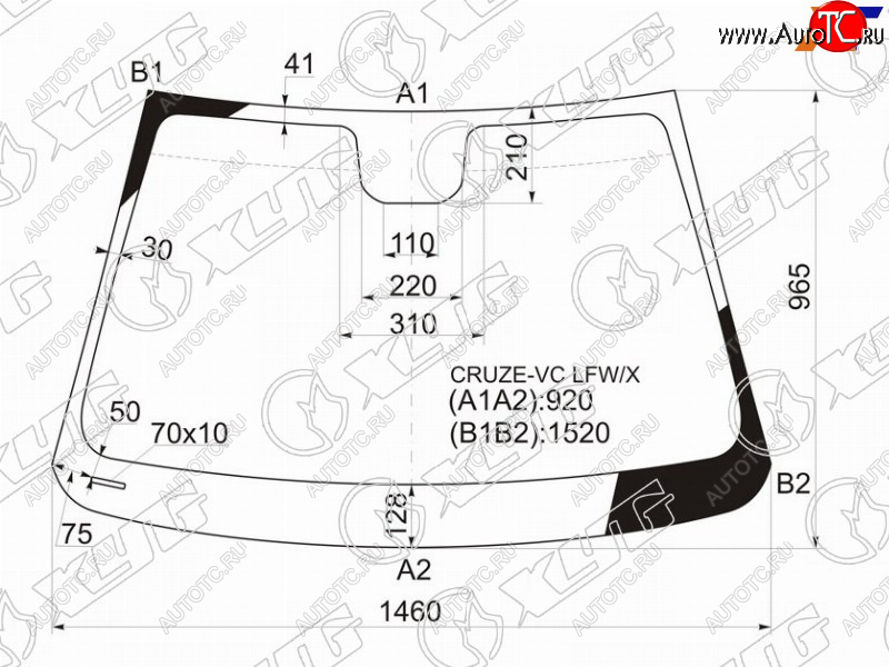 5 999 р. Стекло лобовое Chevrolet Cruze 09-15  Daewoo Lacetti 08-11 XYG CRUZE-VC LFW/X  с доставкой в г. Воронеж