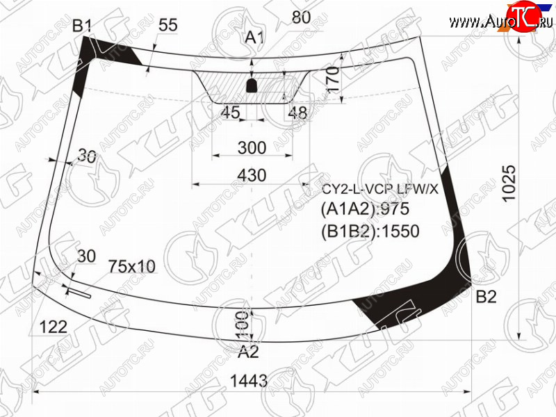5 849 р. Стекло лобовое Mitsubishi Lancer 07-17  Lancer Evolution 07-17 XYG CY2-L-VCP LFW/X  с доставкой в г. Воронеж