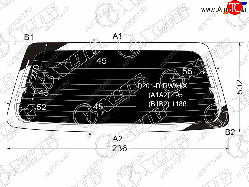 9 699 р. Стекло заднее (Затемненное Обогрев) Mazda Demio 96-02 XYG D201-D RW/H/X  с доставкой в г. Воронеж