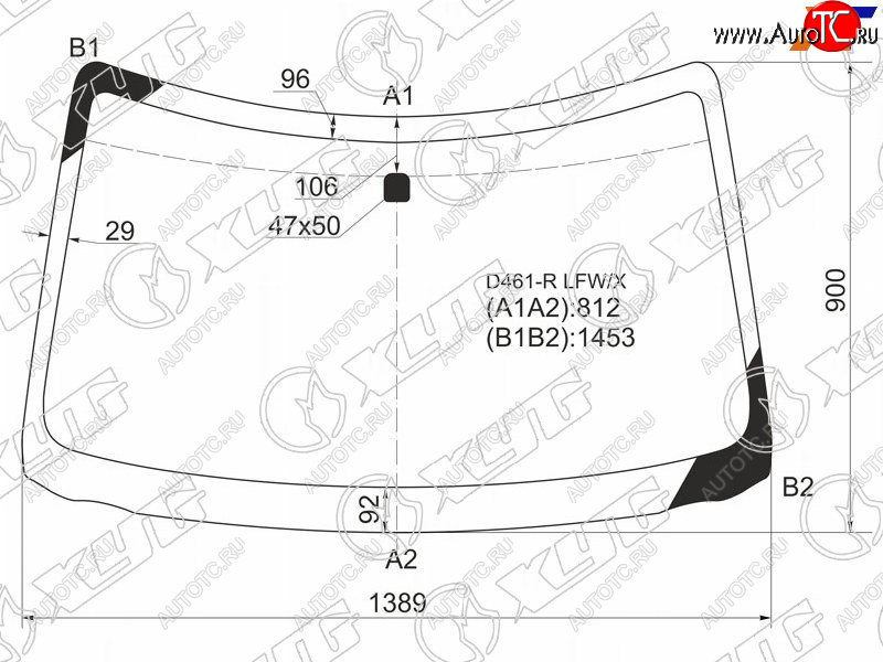 8 799 р. Стекло лобовое MAZDA VERISA 04-15 XYG D461-R LFW/X  с доставкой в г. Воронеж