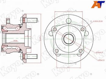 10 499 р. Ступичный узел задн. TOYOTA VISTA ARDEOCALDINAALLIONWISHOPAAVENSIS AZT255 4WD 98-07 KOYO DACF2146A  с доставкой в г. Воронеж. Увеличить фотографию 1