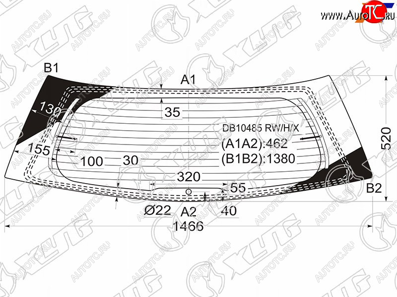 10 549 р. Стекло заднее с обогревом CADILLAC SRX 04-10 XYG DB10485 RW/H/X, db10485rwhx XYG DB10485 RW/H/X  с доставкой в г. Воронеж