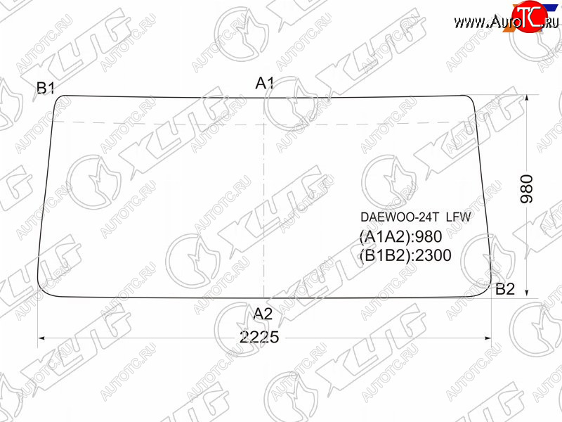 12 499 р. Стекло лобовое Daewoo Ultra Novus 97-19  TATA Novus 05-23 XYG DAEWOO-24T LFW  с доставкой в г. Воронеж