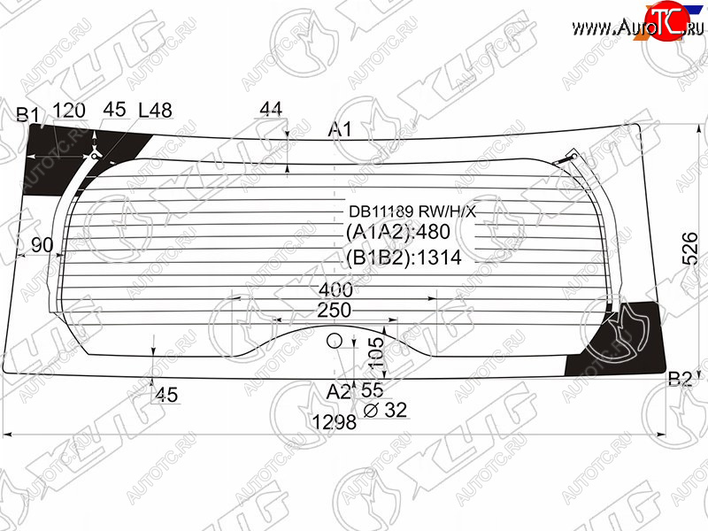 13 749 р. Стекло заднее (Цвет зеленый Обогрев) Jeep Compass 06-15 XYG DB11189 RW/H/X  с доставкой в г. Воронеж