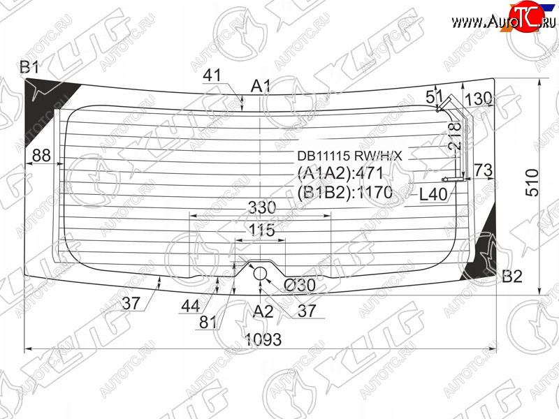 9 299 р. Стекло заднее (Цвет зеленый Обогрев) Dodge Caliber 06-12 XYG DB11115 RW/H/X  с доставкой в г. Воронеж