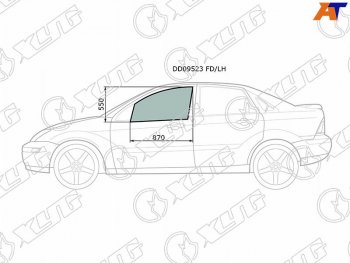 2 699 р. Стекло боковое опускное (Спереди Слева Цвет зеленый) Ford Focus 98-04 XYG DD09523 FD/LH  с доставкой в г. Воронеж. Увеличить фотографию 1