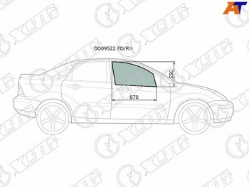 2 699 р. Стекло боковое опускное (Спереди Справа Цвет зеленый) Ford Focus 98-04 XYG DD09522 FD/RH  с доставкой в г. Воронеж. Увеличить фотографию 1