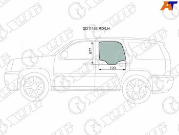 1 799 р. Стекло боковое опускное (Сзади Слева Цвет зеленый) Chevrolet Tahoe 06-14 XYG DD11166 RD/LH  с доставкой в г. Воронеж. Увеличить фотографию 1