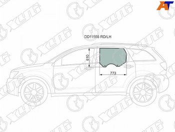 263 р. Стекло боковое опускное (Сзади Слева Цвет зеленый) Dodge Journey 07-15  Fiat Freemont 13-15       XYG DD11556 RD/LH  с доставкой в г. Воронеж. Увеличить фотографию 1