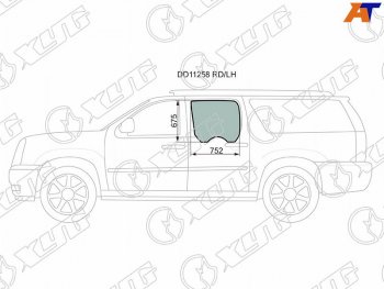 2 189 р. Стекло боковое опускное (Сзади Слева Цвет зеленый) Cadillac Escalade 06-15  Chevrolet Suburban 06 XYG DD11258 RD/LH  с доставкой в г. Воронеж. Увеличить фотографию 1