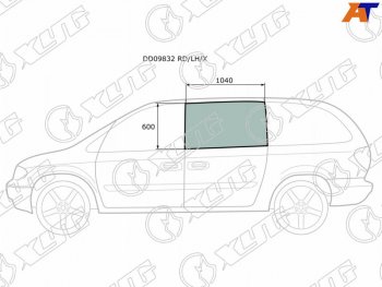 2 699 р. Стекло боковое опускное (Сзади Слева Цвет зеленый) Chrysler Town&Country 95-07  Voyager 00-07  D XYG DD09832 RD/LH/X  с доставкой в г. Воронеж. Увеличить фотографию 1