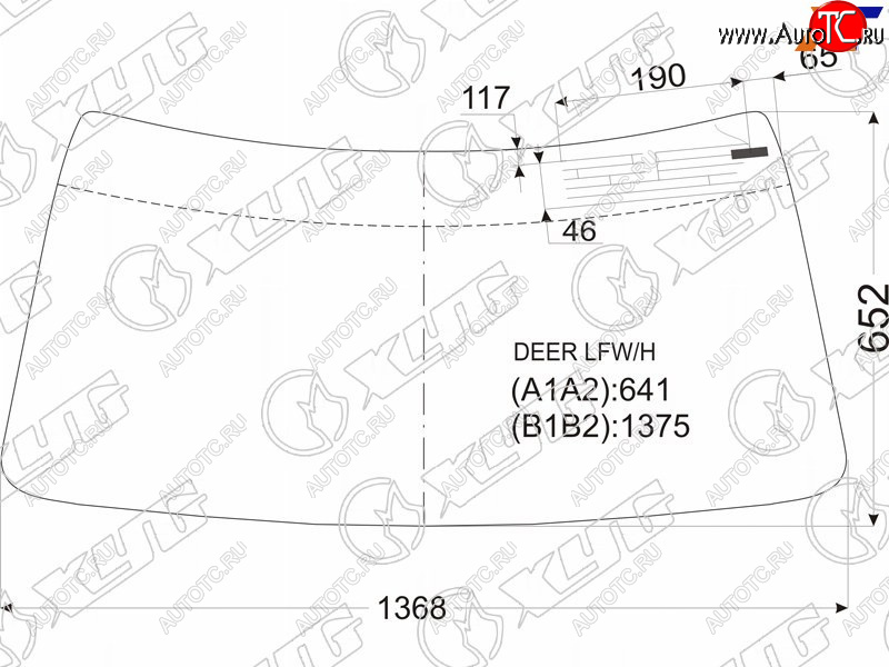 8 399 р. Стекло лобовое (Антенна) Great Wall Deer 03-08 XYG DEER LFW/H  с доставкой в г. Воронеж